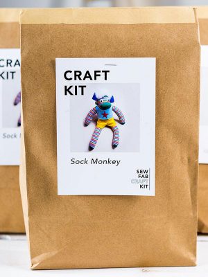 sew fab sock monkey sewing kit